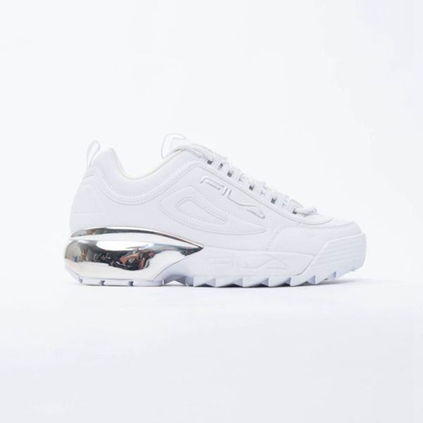 Zapatillas Fila Mujer Blancas / Plateadas / Blancas - Disruptor 2A Chrome - España 593810SGC